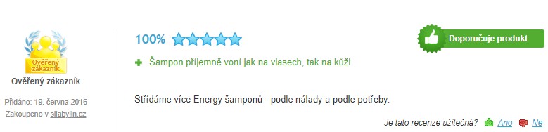 Protektin sampon Energy hodnocení